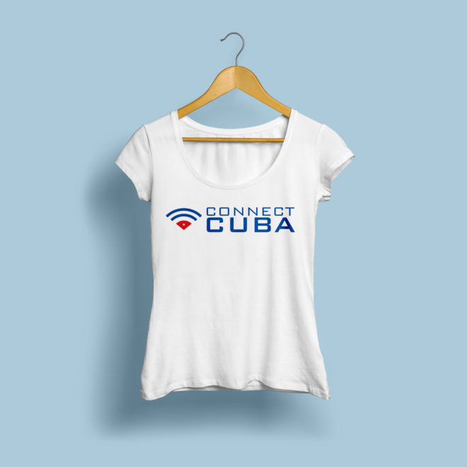 T-Shirt Mock up with Connect Cuba Logo